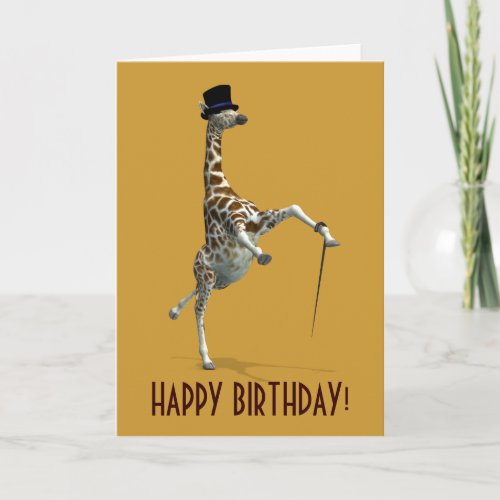 Happy Birthday Tap Dancing Giraffe Card