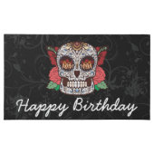 Happy Birthday Tattoo Sugar Skull Pink Roses Milk Chocolate Bar (Front)