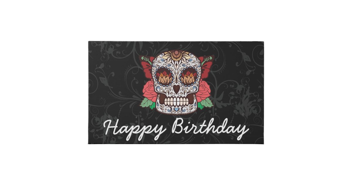 happy birthday tattoo sugar skull pink roses milk happy birthday tattoo sugar skull pink roses milk