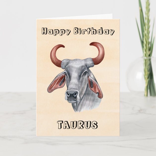 Happy Birthday Taurus Zodiac Card Zazzle