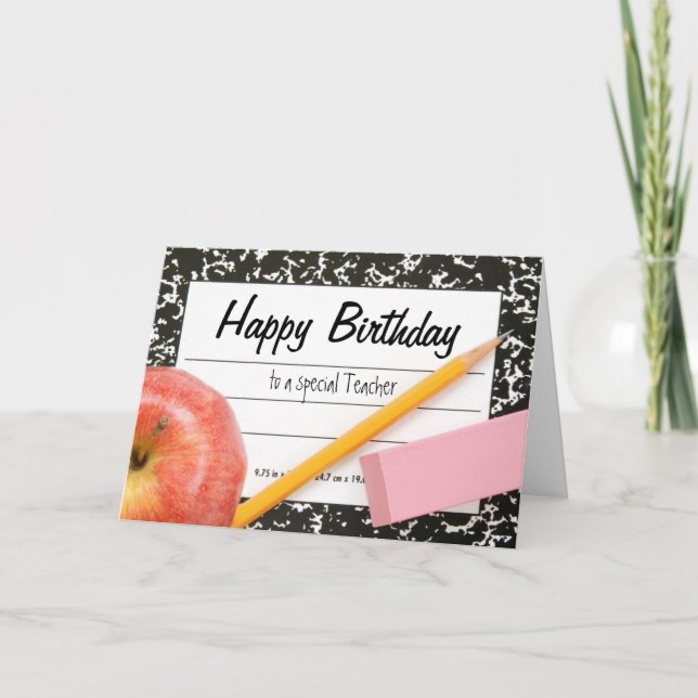 Happy Birthday Teacher Card (Front)