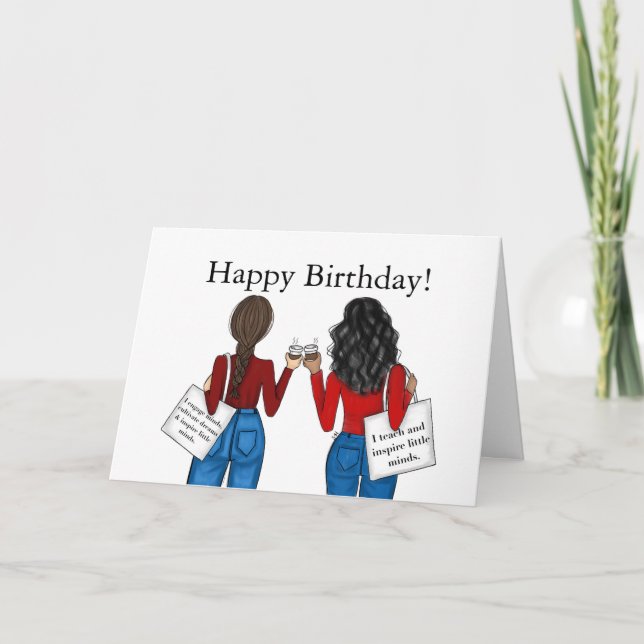 Happy Birthday Teacher Greeting Card (Front)