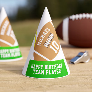 Happy Birthday Team Player Kids Football Theme Party Hat
