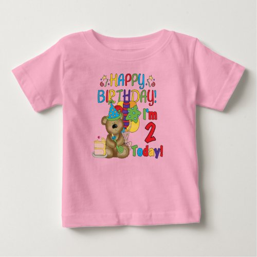 Happy Birthday Teddy Bear 2nd Birthday Baby T_Shirt