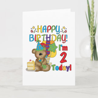 Happy Birthday Teddy Bear 2nd Birthday Card