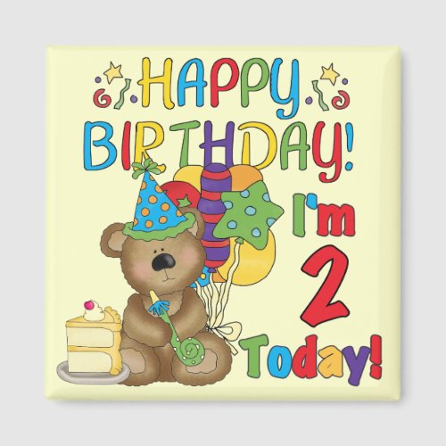 Happy Birthday Teddy Bear 2nd Birthday Magnet