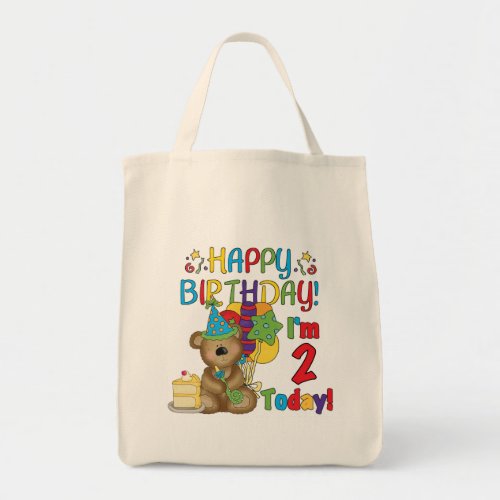 Happy Birthday Teddy Bear 2nd Birthday Tote Bag