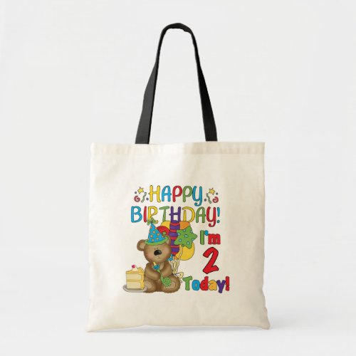 Happy Birthday Teddy Bear 2nd Birthday Tote Bag