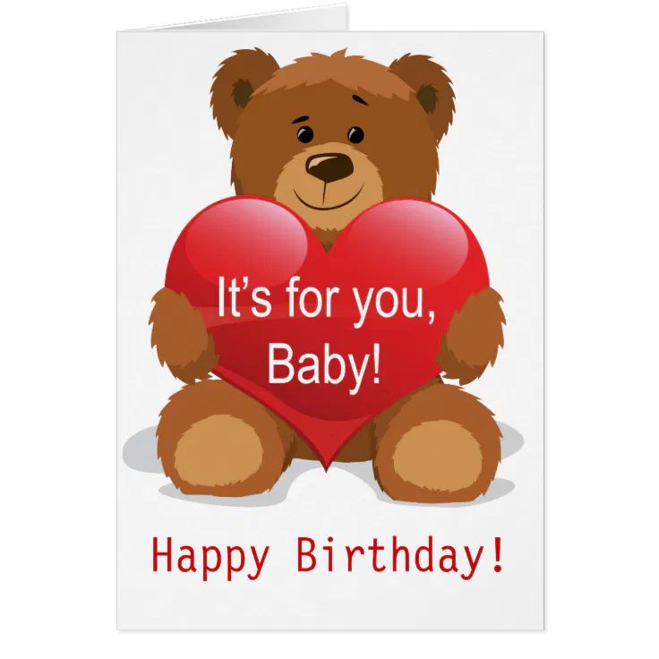 Happy Birthday Teddy Bear Greeting Card | Zazzle