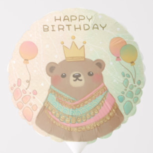 Happy Birthday Teddy Bear Illustration Balloon