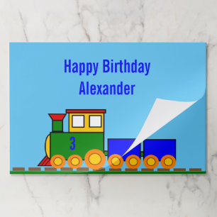 Happy Birthday Template Age Name & Cute Train Paper Pad