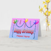 Happy Birthday Template Card (Yellow Flower)