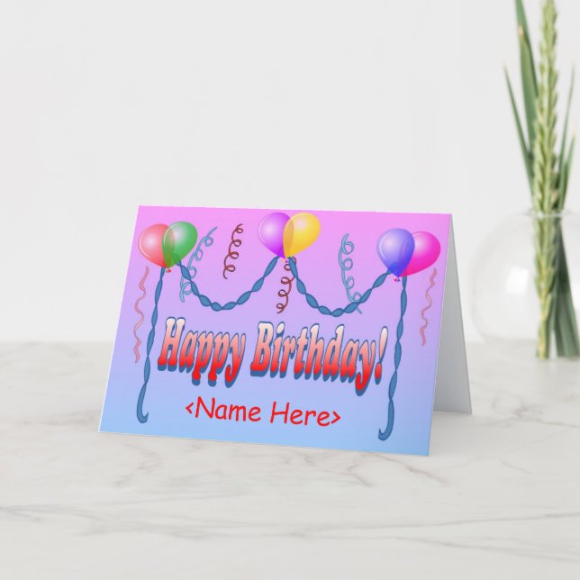 Happy Birthday Template Card (Front)