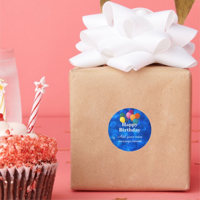 Happy Birthday TEMPLATE, personalize, Classic Round Sticker (Party)