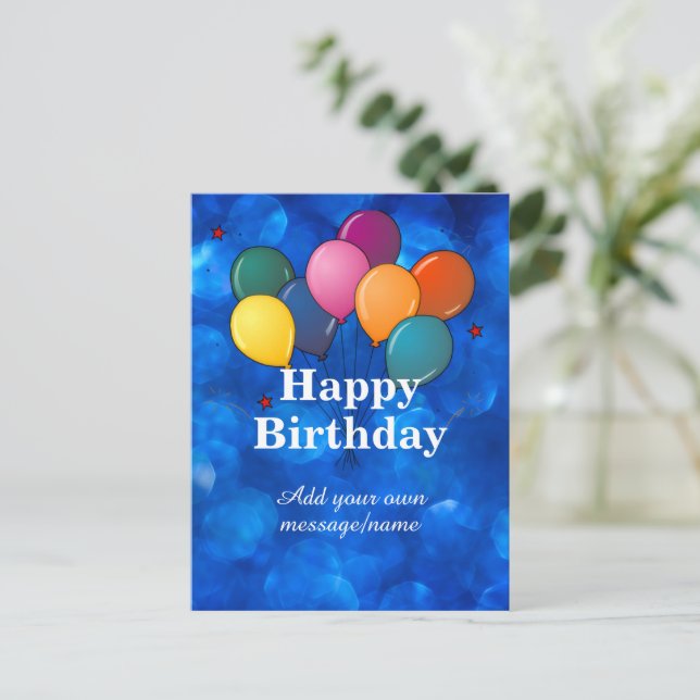 Happy Birthday Template, personalize, Postcard (Standing Front)