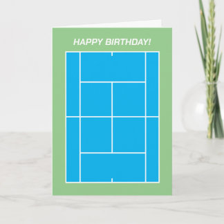 Happy Birthday tennis court greeting card