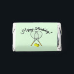 Happy Birthday Tennis Green Sports Hershey's Miniatures<br><div class="desc">Two tennis rackets and tennis balls</div>