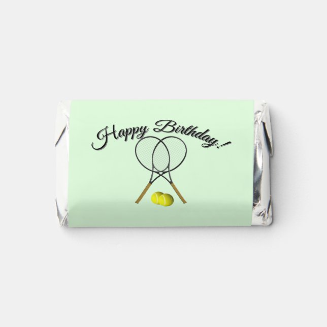 Happy Birthday Tennis Green Sports Hershey's Miniatures (Front)