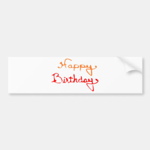 Happy Birthday Text Bumper Sticker