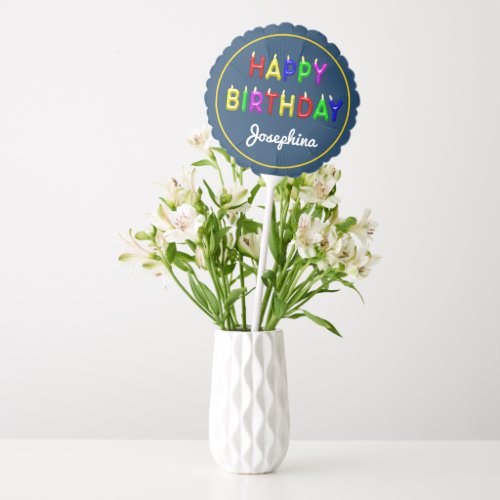 Happy Birthday text Color Candles personalize Balloon