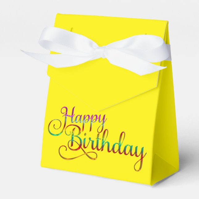 HAPPY BIRTHDAY - text design + your own ideas Favor Boxes (Front Side)