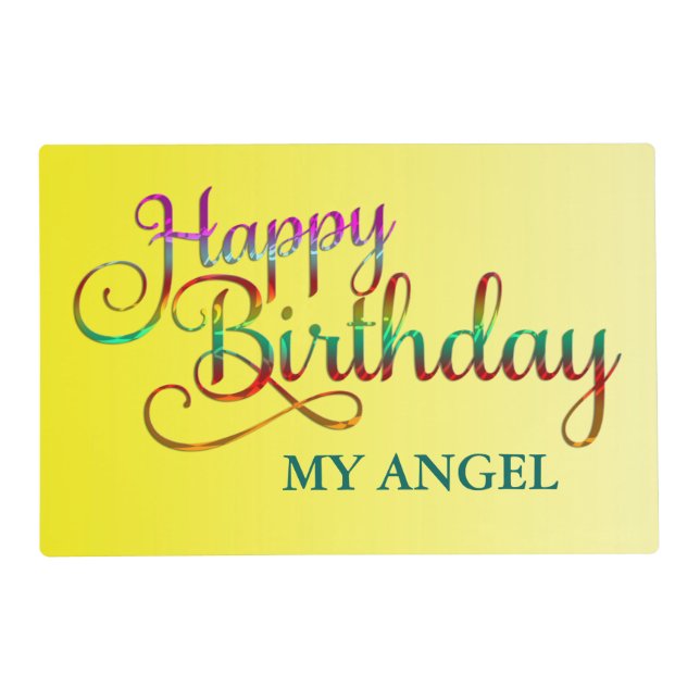 HAPPY BIRTHDAY - text design + your own ideas Placemat (Front)