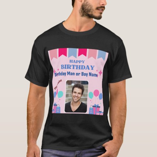 Happy Birthday Text Image Wishes Mens Boys T_Shirt