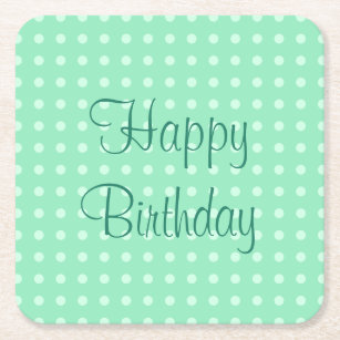 Mint Floral Happy Birthday Wishes Card Template