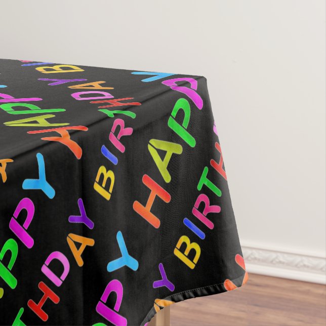 happy-birthday-text tablecloth (In Situ)