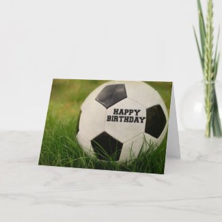 Happy Birthday Textured Soccer Ball Card