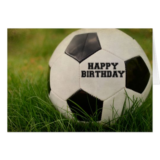 Happy Birthday Textured Soccer Ball Card