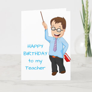 Male Teacher Cartoon Cards | Zazzle
