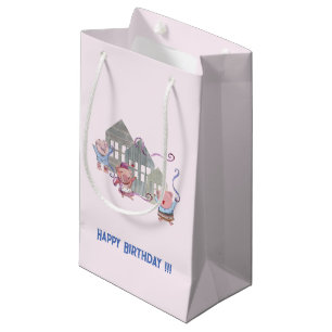Happy Birthday Three Little Pigs Celebrating   Small Gift Bag
