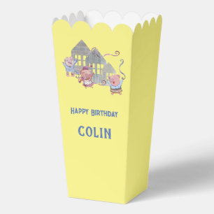 Happy Birthday Three Little Pigs Party Personalize Favor Boxes