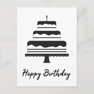 Happy Birthday Three Tier Cake Postcard
