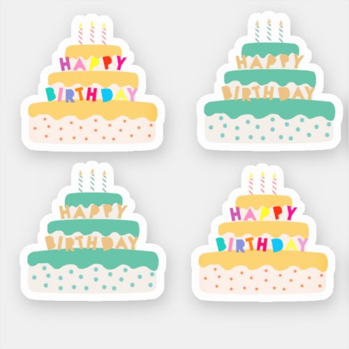 Happy Birthday Three Tier Cake  Sticker