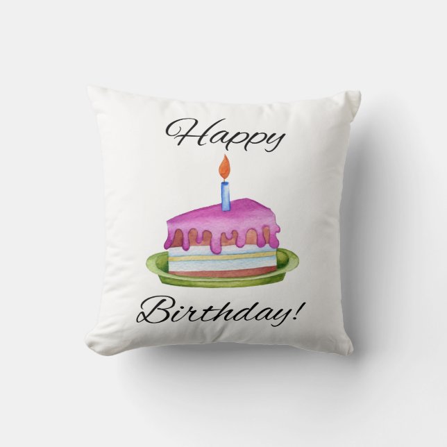 Happy Birthday! Throw Pillow (Front)