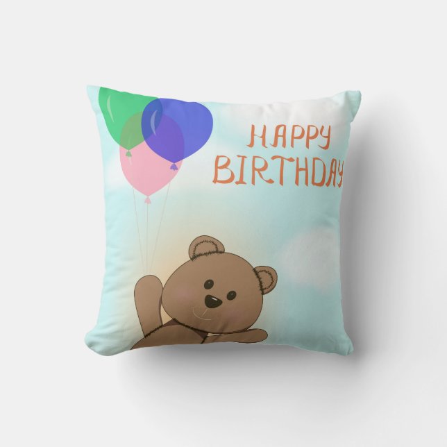 Happy birthday throw pillow (Front)