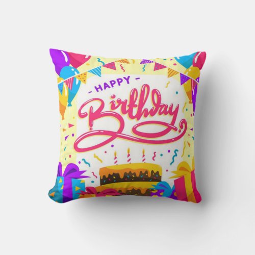 Happy Birthday Throw Pillow