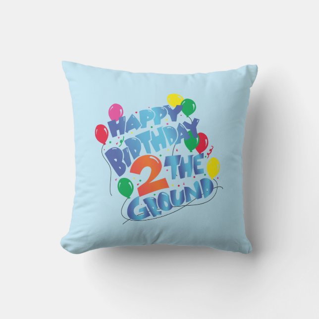 Happy Birthday Throw Pillow (Front)
