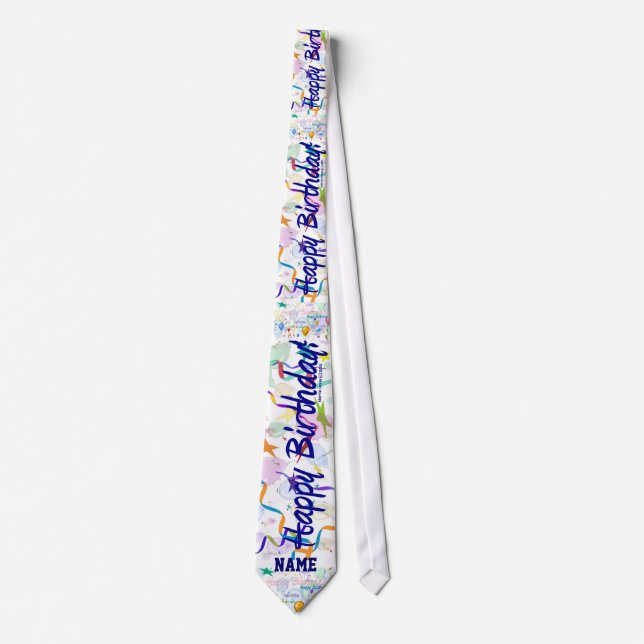 Happy Birthday Tie - Personalize (Front)