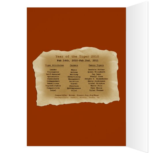 Happy Birthday Tiger!-Chinese Astrology (Inside (Left))