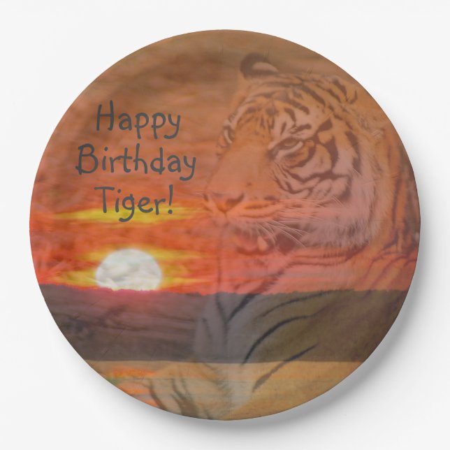 Happy Birthday Tiger! Paper Plates (Front)