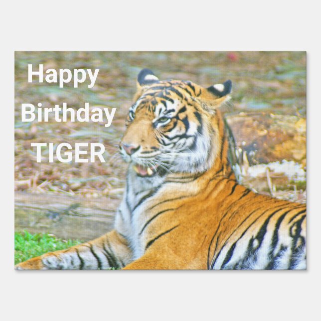 Happy Birthday Tiger Sign (Front)