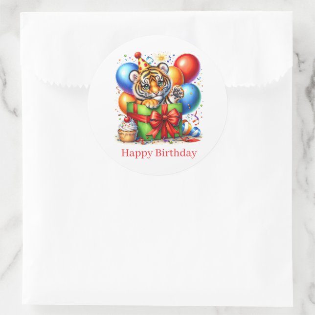 Happy Birthday Tiger Stickers (Bag)