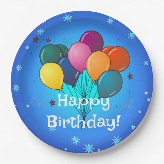 Happy Birthday...time to celebrate! Paper Plates (Front)