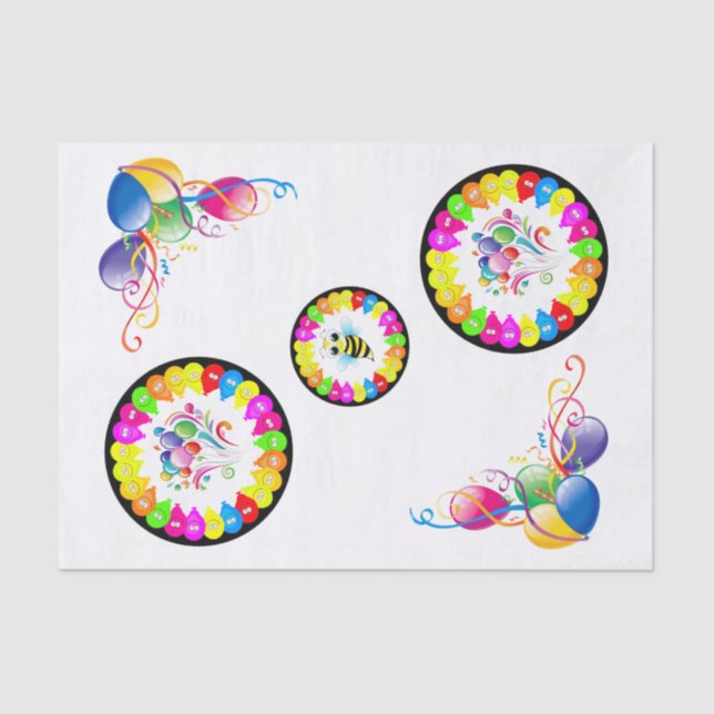 Happy Birthday Tissue Paper Bumblebee (Front)