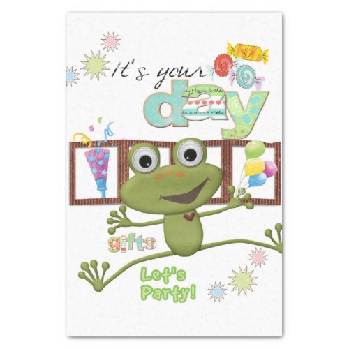 Happy Birthday Tissue Paper Friends Family Frog