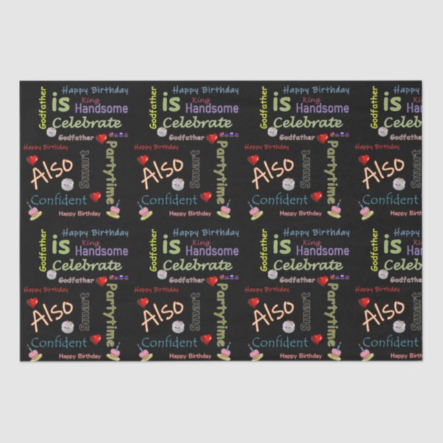 Happy Birthday Tissue Paper God Father (Front)