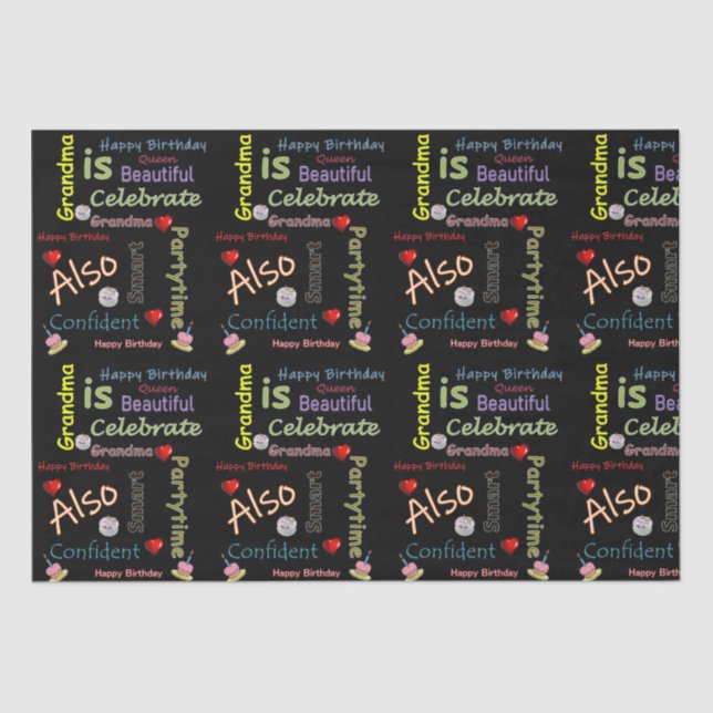 Happy Birthday Tissue Paper Grandma (Front)